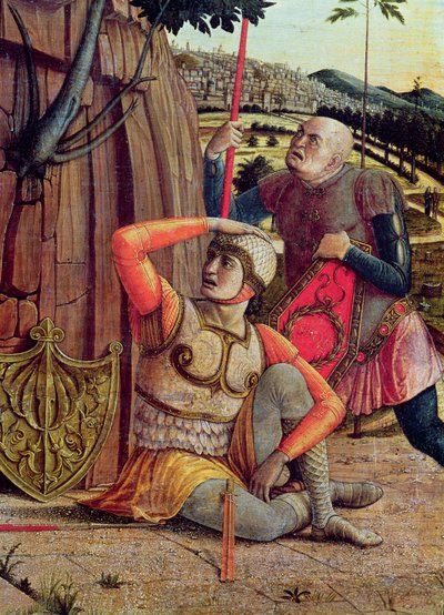 La resurrección, panel predela derecho del retablo de San Zenón de Verona, 1456-60 (detalle) de Andrea Mantegna